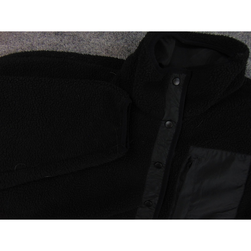 WILO Sweater Mens Med Black‎ Fleece Half Snap Pullover Sweatshirt